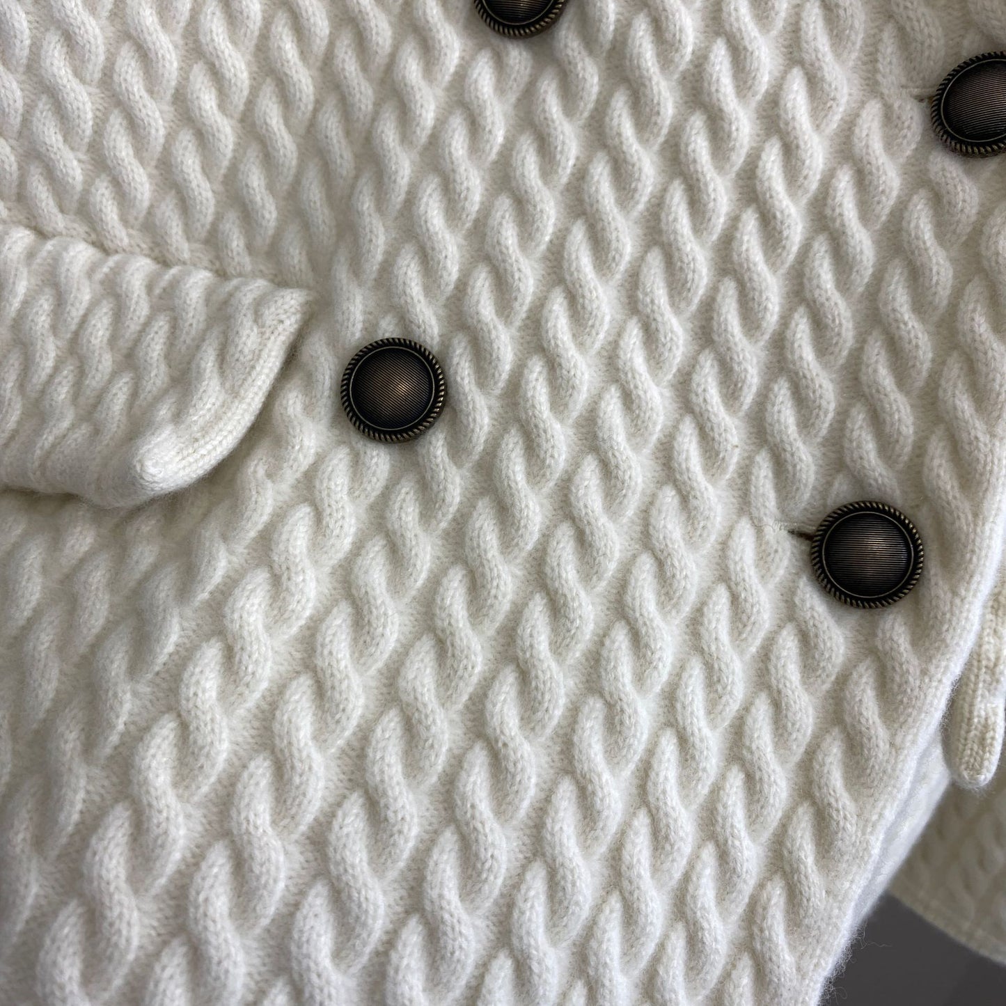 Women Cashmere Wool Double Breasted Knit Blazer