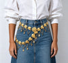 Gold Waist Chain with Ornate Tassels and Layered Medallions