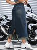 long denim maxi skirts for women