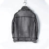 Men’s Real Shearling Fur Leather Winter Jacket with Hood