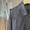 Oversized Black Leather Bomber Jacket Women