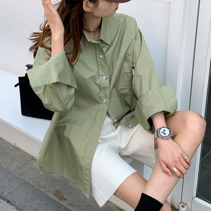 Women Oversized Avocado Green PU Jacket Two-Piece Set