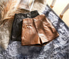 Women’s Leather High Waist Shorts Wide Leg