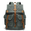 Canvas Backpack with 15.6-Inch Laptop Storage and Crazy Horse Leather