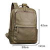 Leather backpack for men army green 15 inch