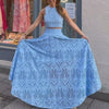 Women’s Lace Embroidered Hollow Two-Piece Midi Skirt Set