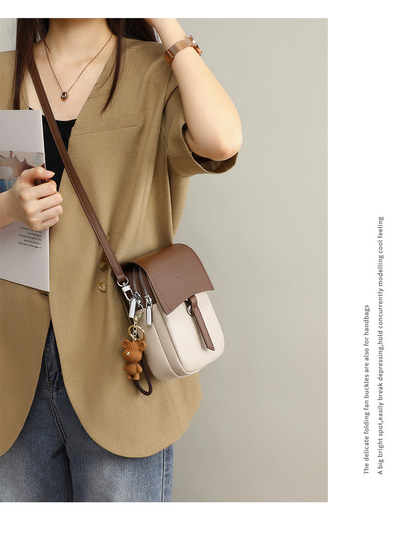 Small Leather Crossbody Phone Bag for Women