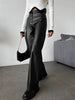Leather Wide Leg Pants Women