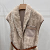 Reversible Women Sheepskin Fur And Cashmere Vest