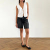 Tie-Up Fabric Sleeveless Tank Top