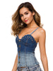 Studded denim top with buttons