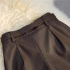 High waist faux leather a line shorts