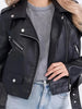Women’s Cropped Motorcycle PU Leather Jacket