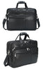 men's genuine leather laptop office bag with trolley sleeve
