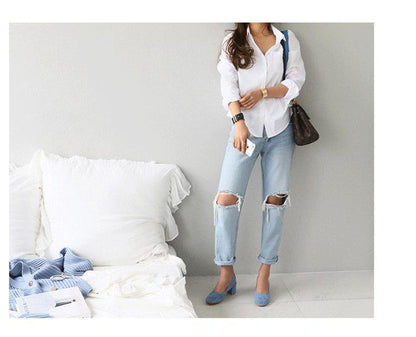 Women White Full Sleeve Shirts For Work