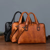 Leather messenger bag for men office travel