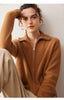 Women’s 100% Pure Cashmere Lapel Zip Cardigan