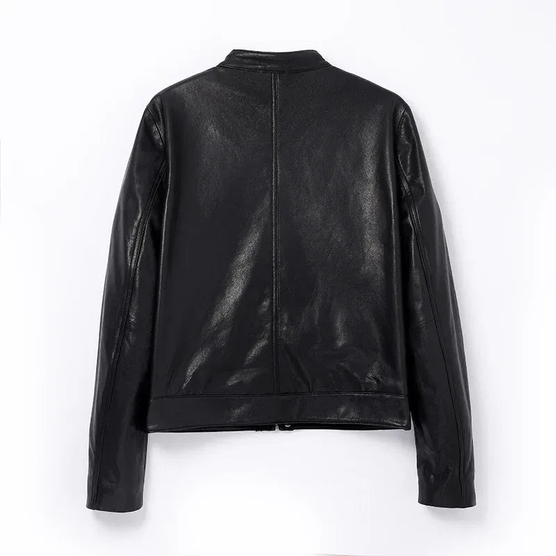 Black Women Leather Jacket Moto Style