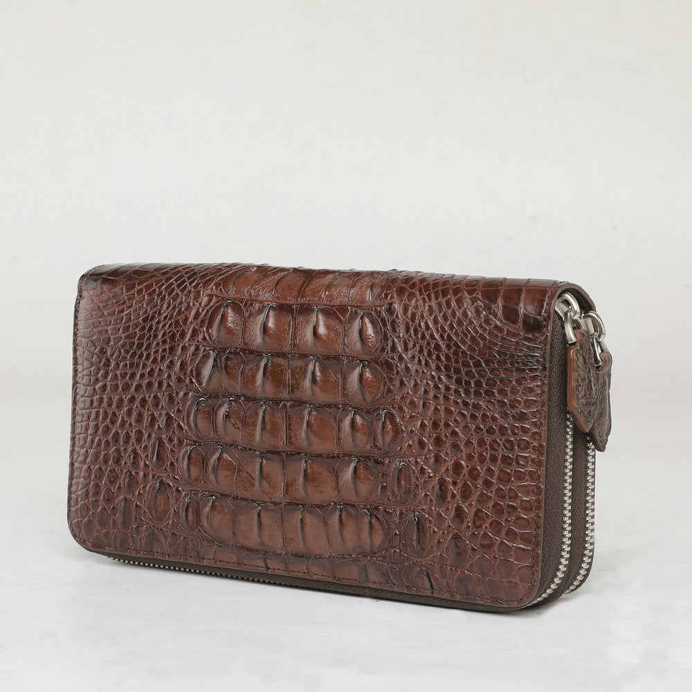 crocodile leather clutch purse