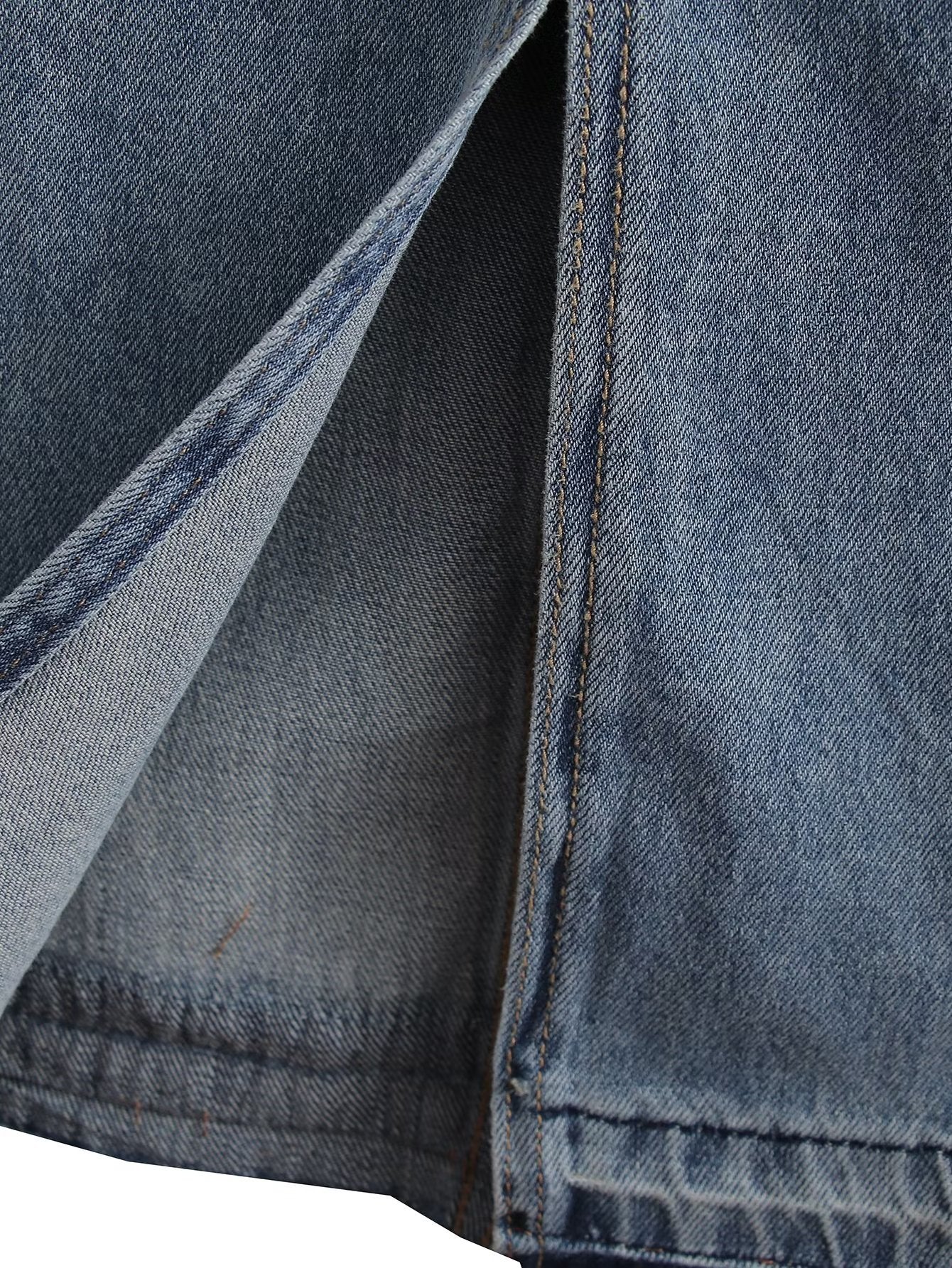 long denim maxi skirts for women
