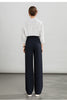 High-waisted casual pants for women with straight drape