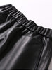 Women’s Genuine Sheepskin Leather High Waist Shorts with Pockets