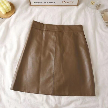 High Waist Faux Leather Mini Skirt