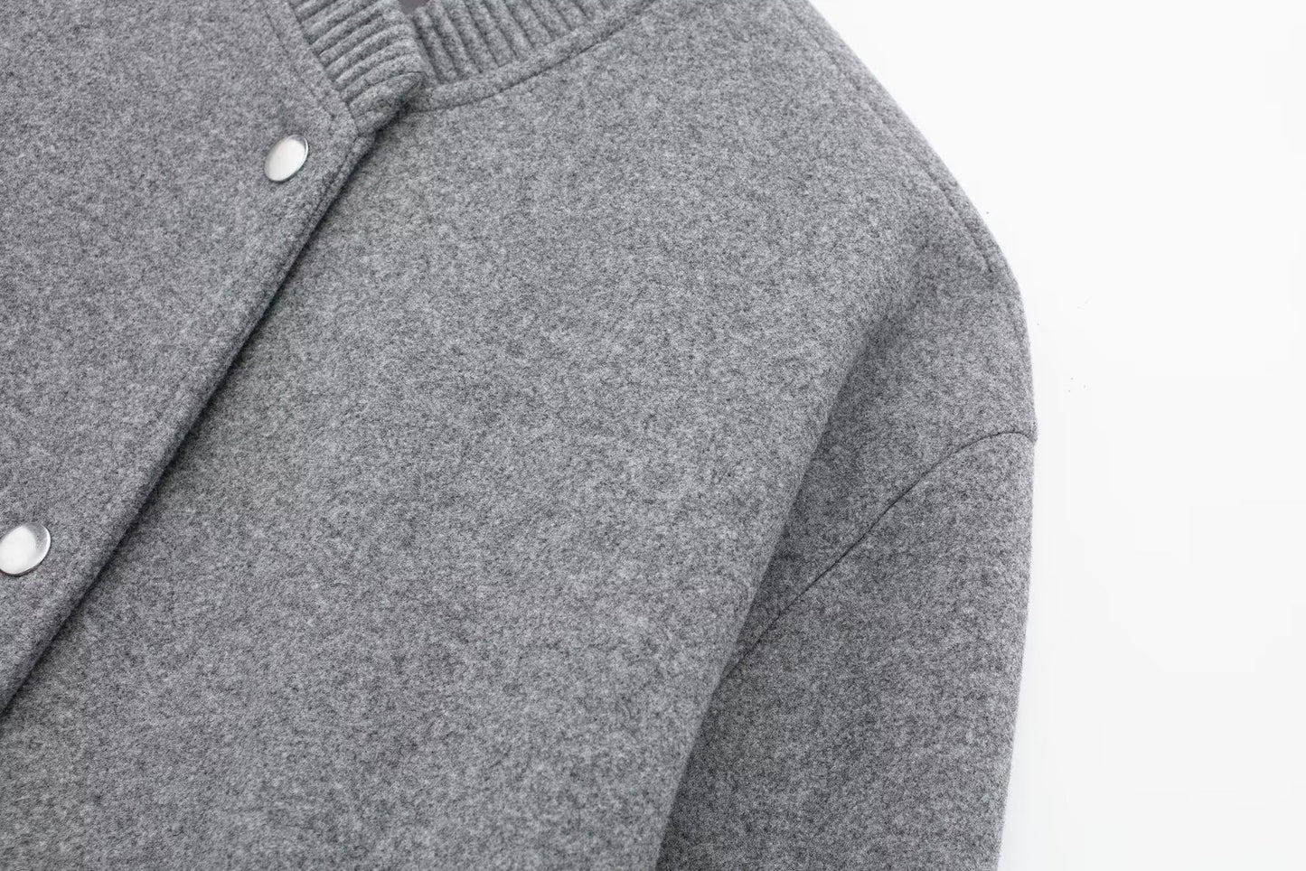 Women Loose Wool Bomber Pilot Jacket