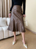 Leather Skirt High Waist Mermaid Hem