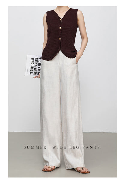 Wide leg linen pants with natural summer drape