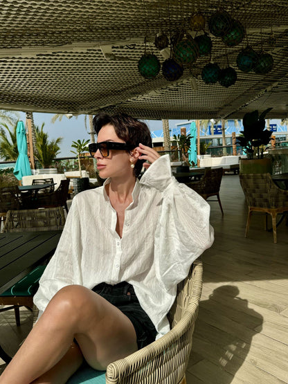 Lantern Sleeve Women Shirts Blouse