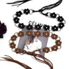 Women’s Floral Tie Waist Belt with Metal Rings