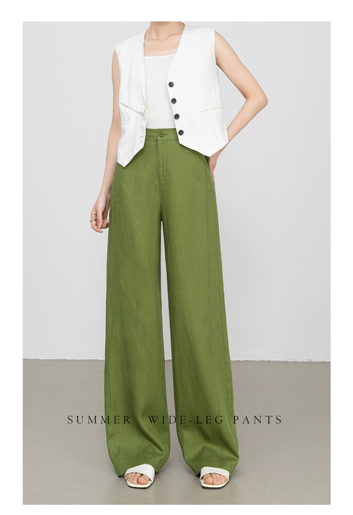 Wide leg linen pants with natural summer drape