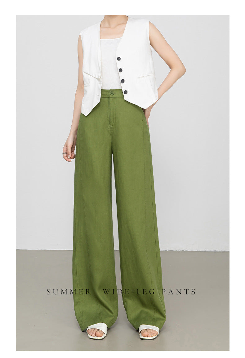 Wide leg linen pants with natural summer drape