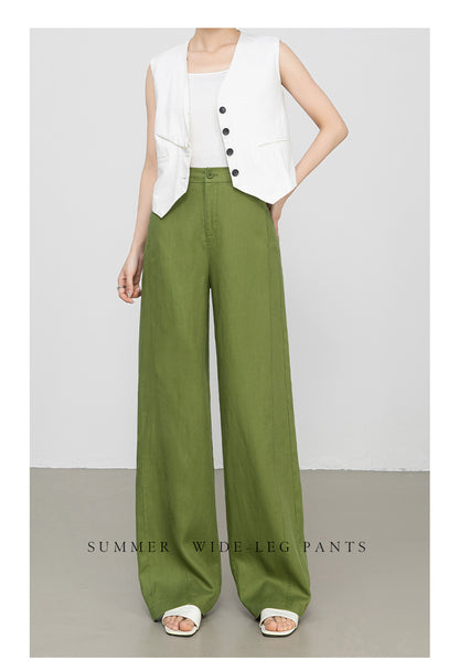 Wide leg linen pants with natural summer drape