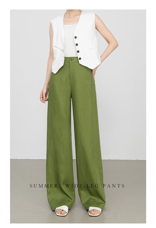 Wide leg linen pants with natural summer drape 1 S