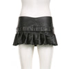 Imitation Leather Belted Mini Skirt