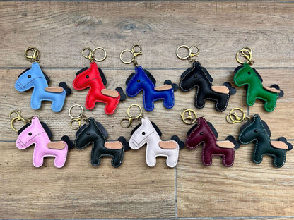 Leather horse keychain cute pony bag charm gift accessory
