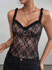 Black lace camisole top with ruffle straps