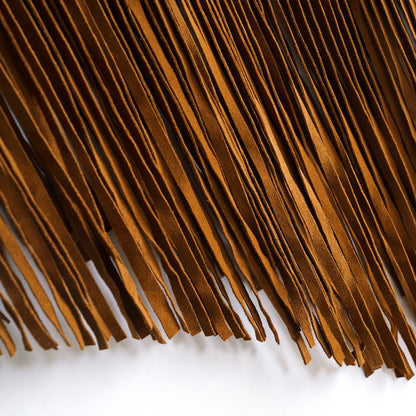 Brown Suede Fringe Leather Skirt Tassel Bodycon