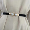 Pearl buckle thin waist belt for women 1