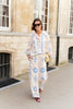 Macaron print linen coastal two piece outfit 5 S