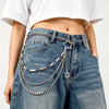Women’s Layered Silver Pants Chain with Star Charms