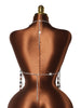 Silver Rhinestone Bra Chain Top with Layered Drapes