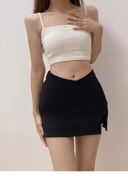 Custom Tailored Low Rise Mini Skirt