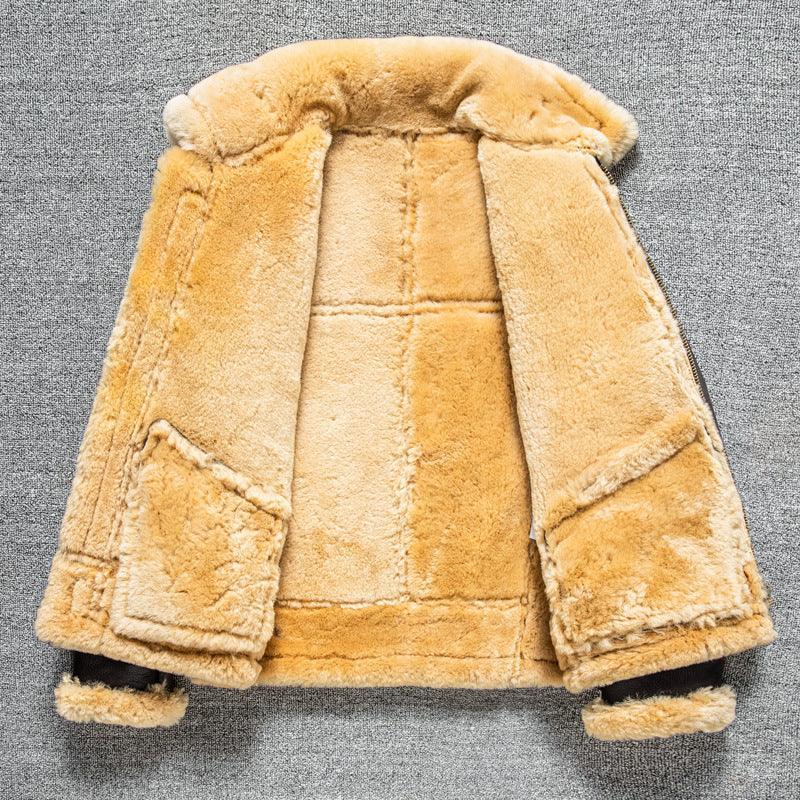 Men’s B3 Shearling Aviator Jacket Black Leather