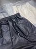 Women Leather Skirt Mid-Length with Pockets & Elastic Waist