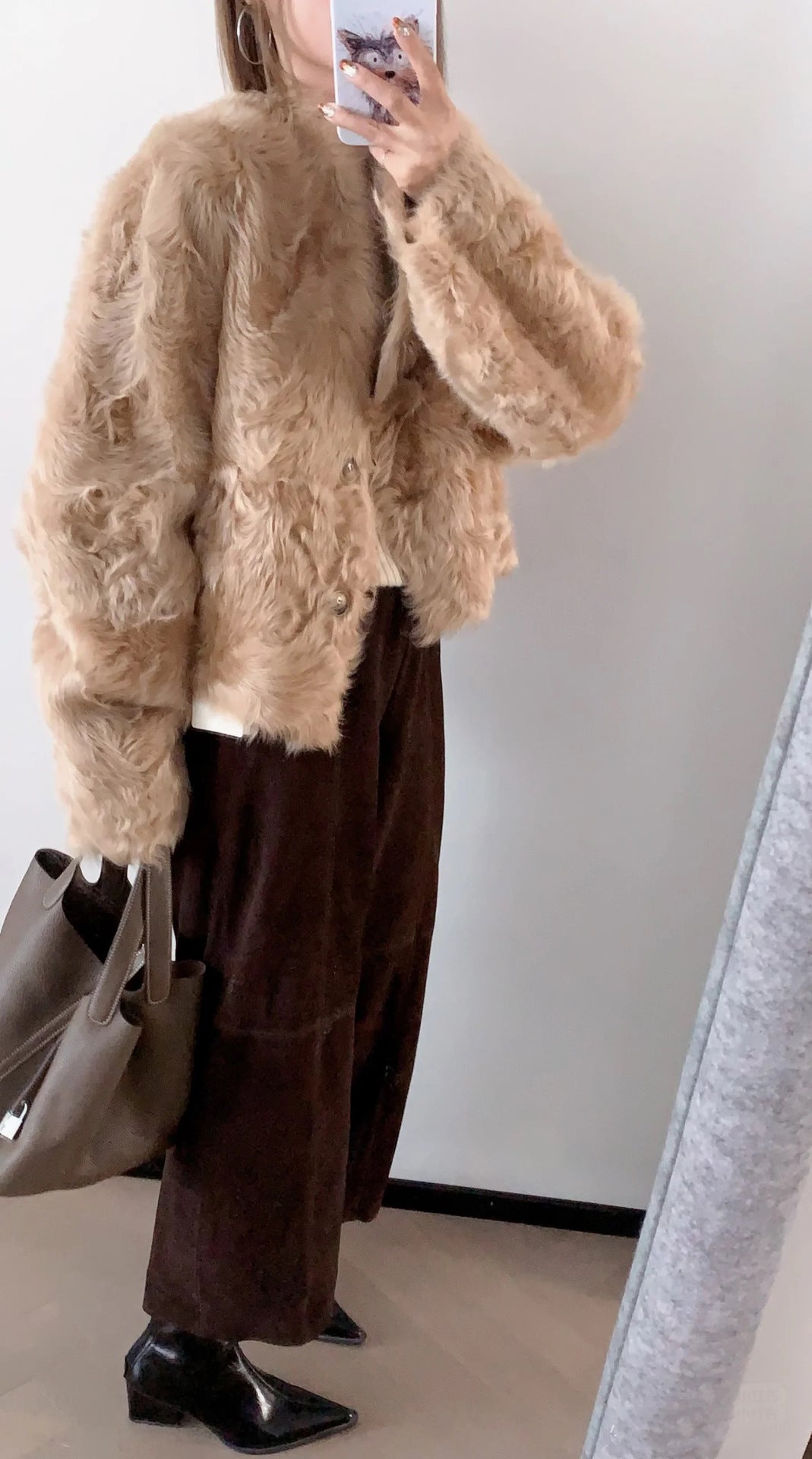 Women’s Suede Pants Wide-Leg Trousers