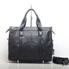 Black Leather Laptop Bag Messenger Shoulder Purse