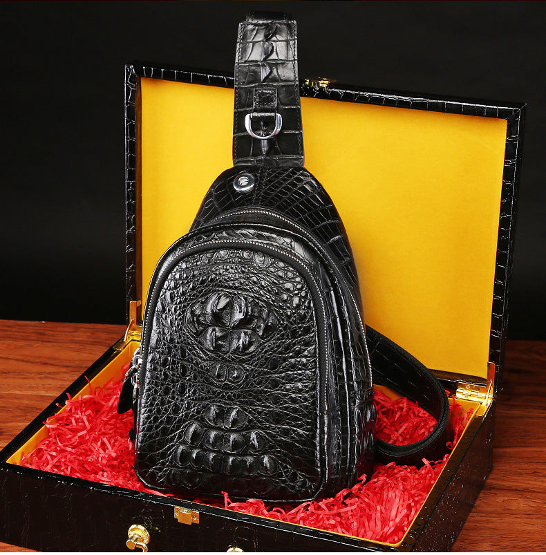 Genuine Crocodile Leather Men’s Chest Bag Crossbody Messenger